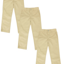Khaki & Khaki & Khaki 18 3 Pack Boy's Stretch Slim Fit School Uniform Chino Pants